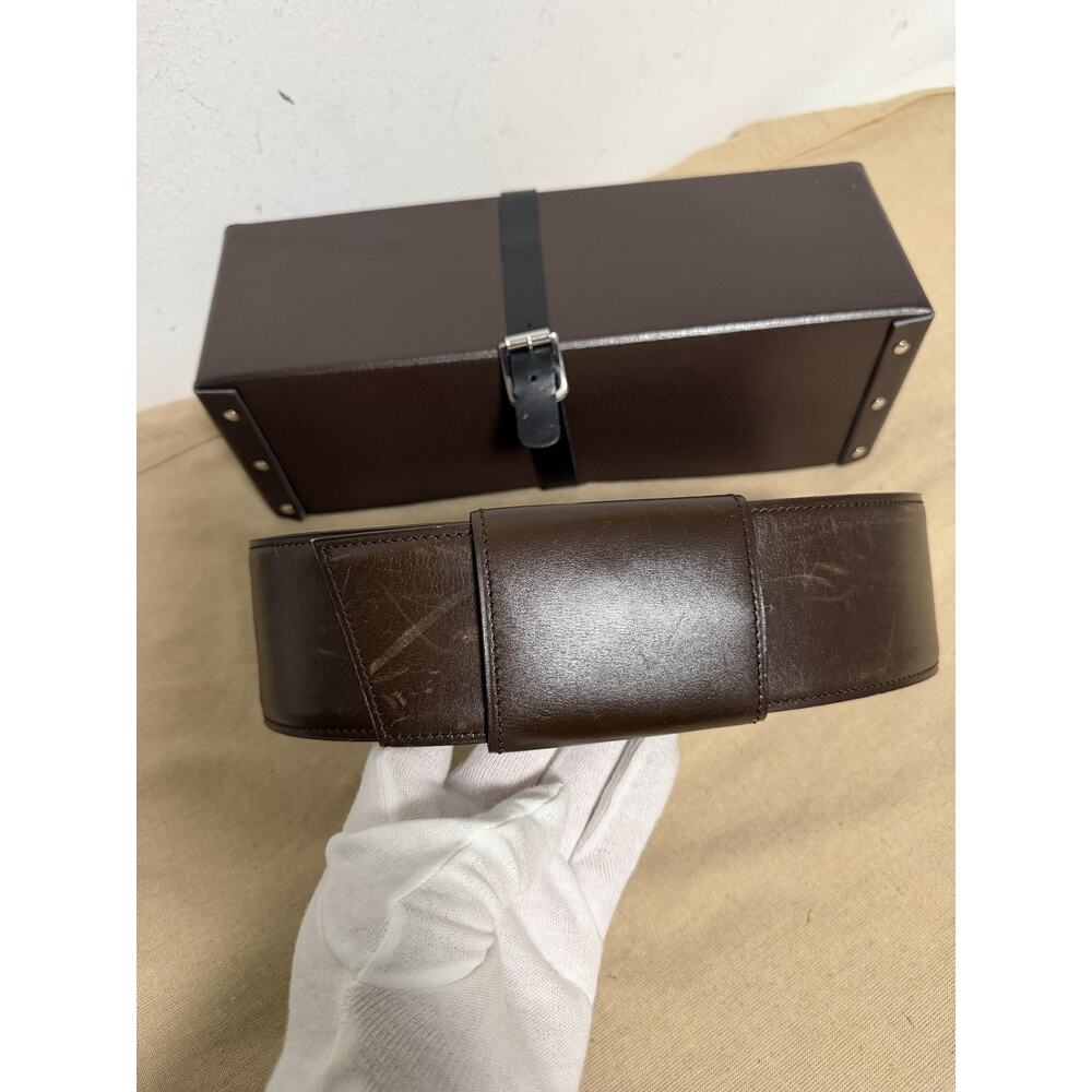 Alaia Belt Womens 70 26-28 Brown Leather Suede Wide Waist Made France Corset